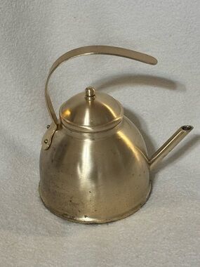 Classic Brass-Finish Teapot Kettle with Top Handle India made